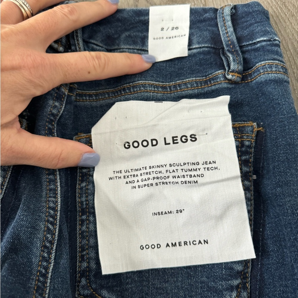 NWT!! Women's Good American Good Legs Ripped Skinny Jeans 29 inseam size 2